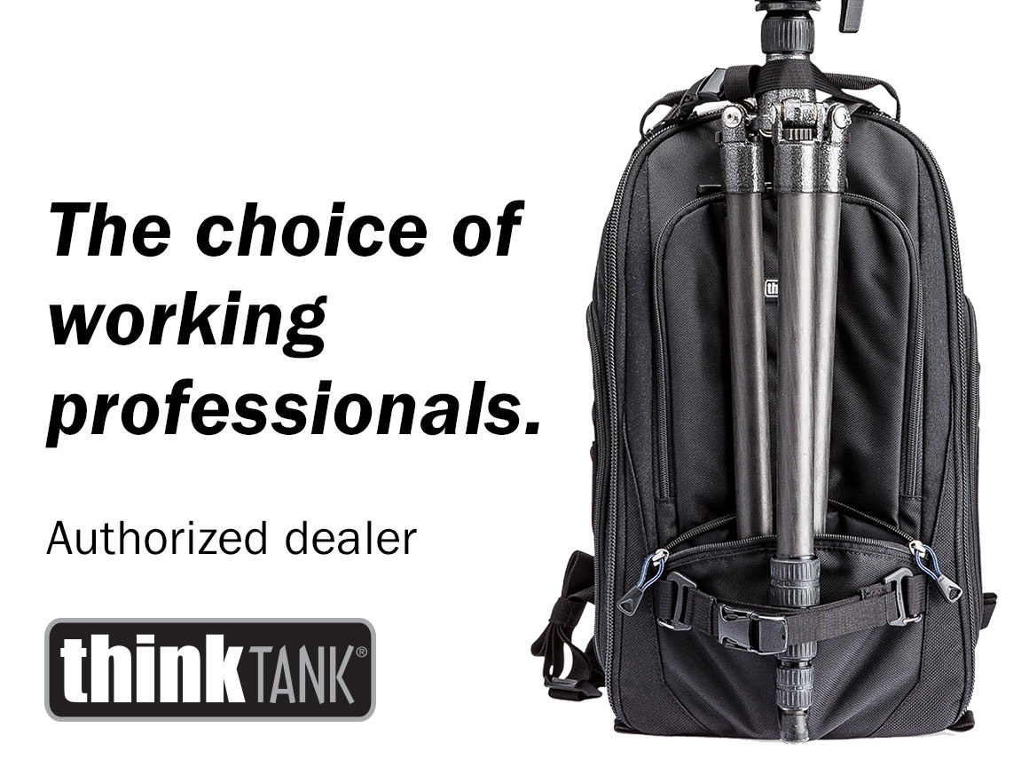 The choice of working professionals. Authorized dealer of Think Tank Photo.